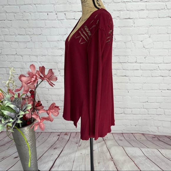 Free People Boho Crochet Cut Out Thermal - Picture 4 of 9